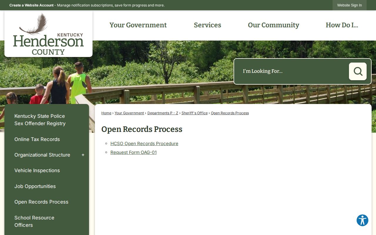 Henderson County arrest records open records process