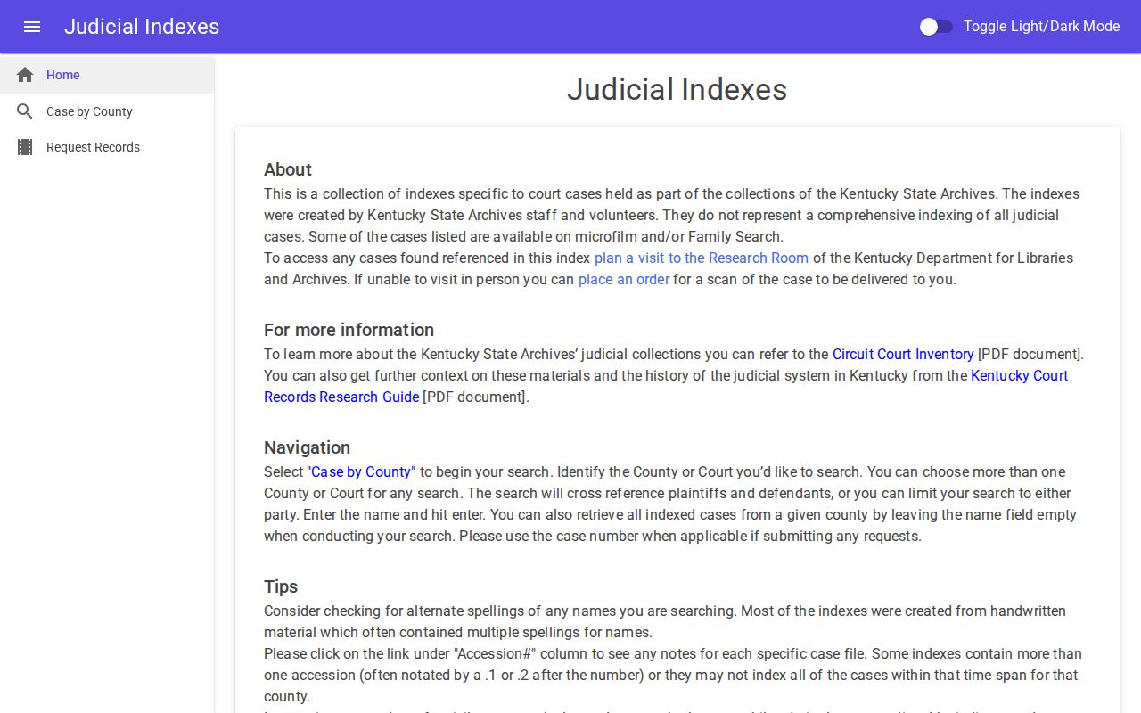 Kentucky Judicial Indexes for older Henderson County arrest cases