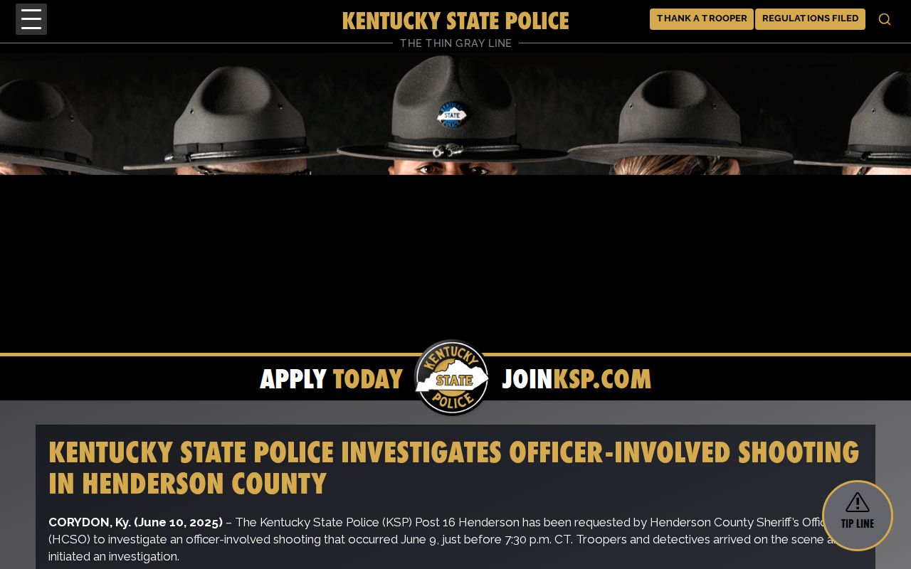 Kentucky State Police release concerning a Corydon investigation
